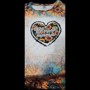 NWT Womans Sunflower Blessed Momma T Shirt 2XL